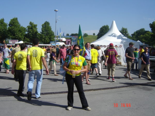 foto na fan fest da copa do mundo 2006 em Munique na Alemanha 