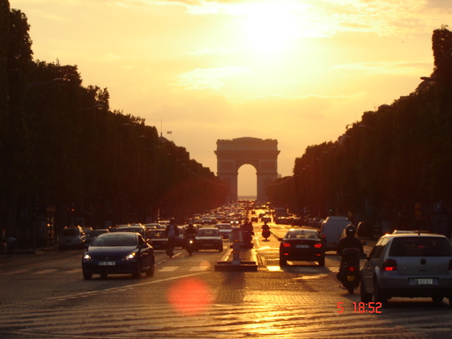 foto da Champs Élysées em Paris mochilão pela Europa