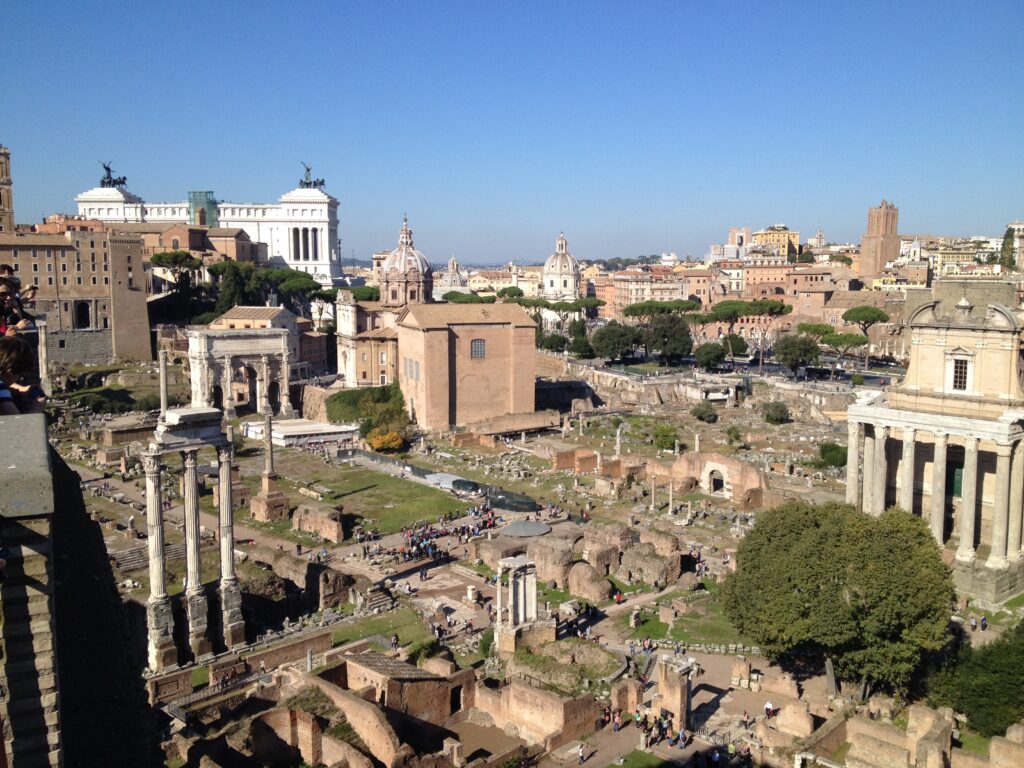 Foro Romano visto do Palatino em Roma