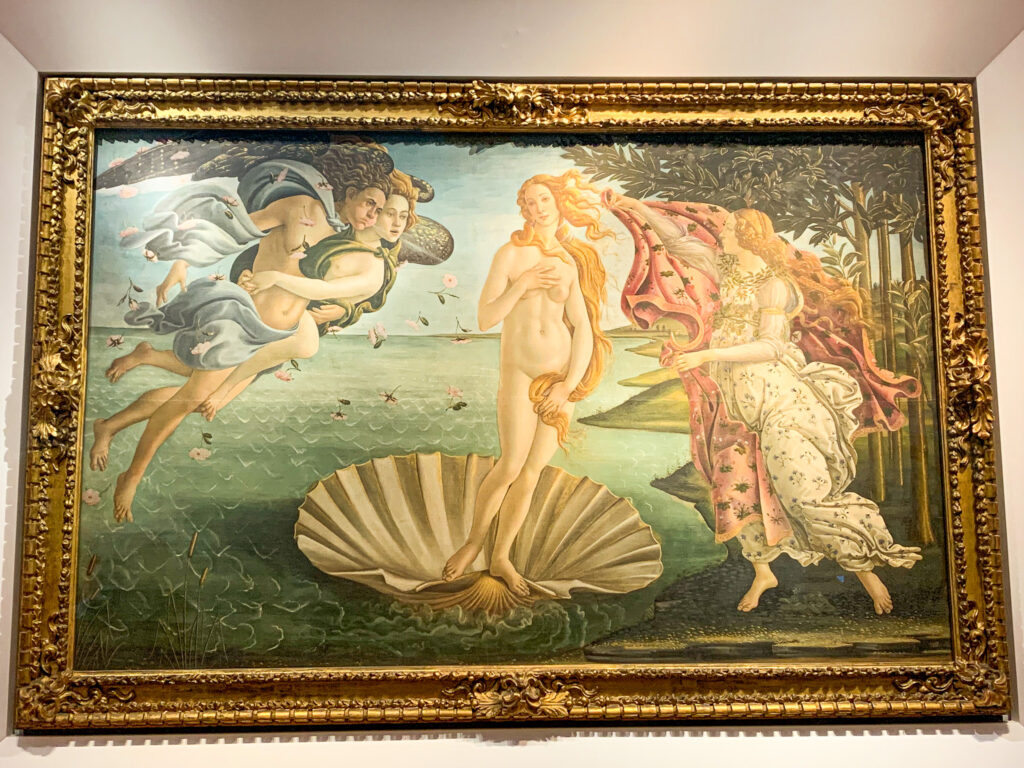 foto do quadro La Nascita di Venere de Botticelli